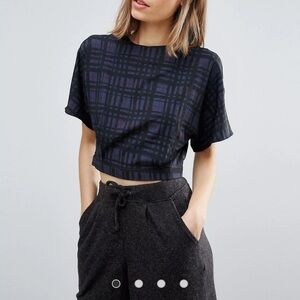 ❤️2/$15 or 3/$21❤️ Native Youth Raincheck Print Boxy Waistband Top, Size Small